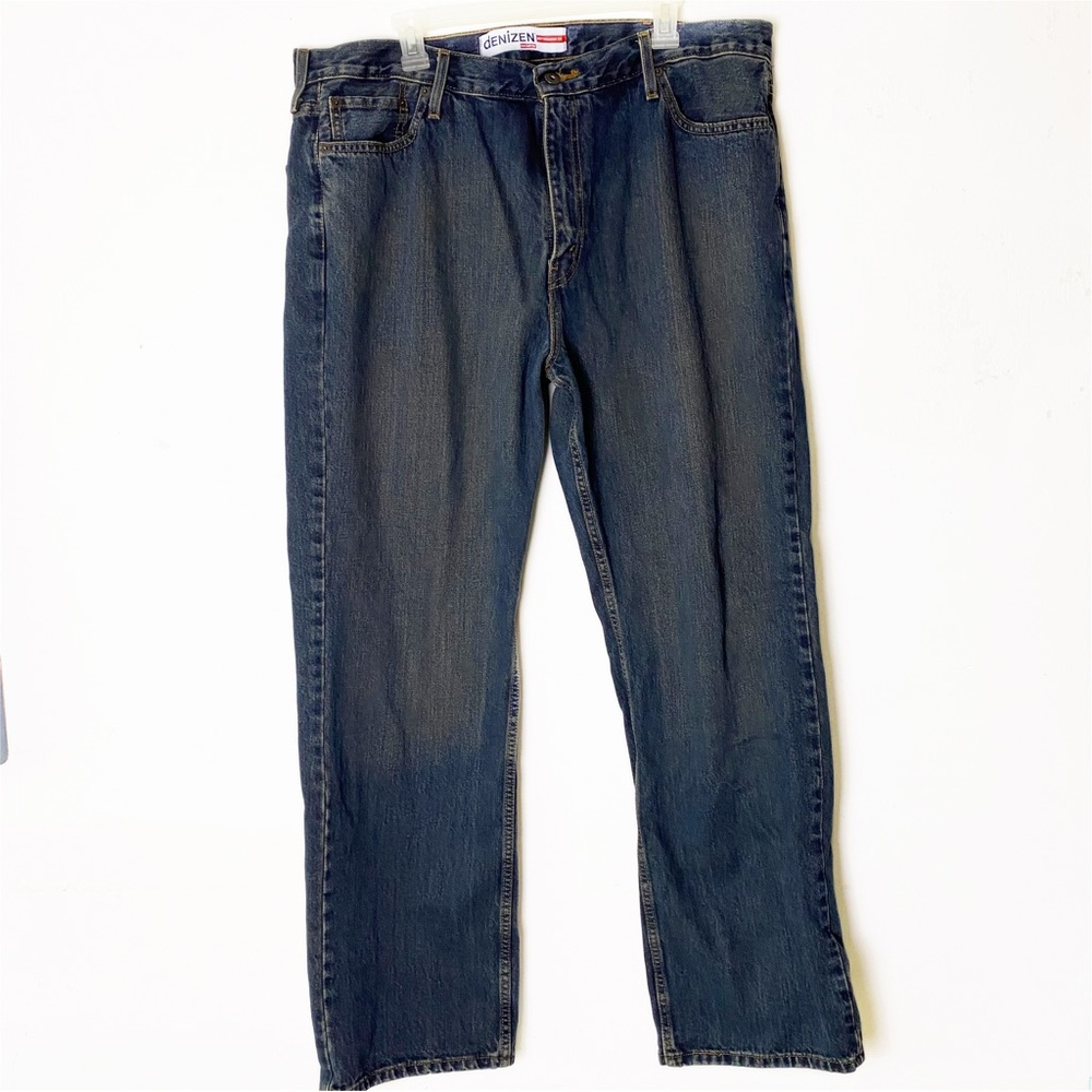 Denizen Levis Jeans 218 Mens 40x32 Straight Fit Blue Distressed Wash